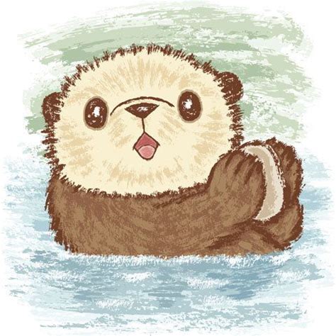 Sea otter | Otter art, Sea otter art, Cute otters drawing