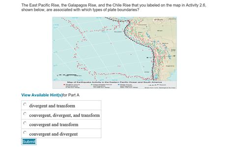 [Solved]: The East Pacific Rise, the Galapagos Rise, and t