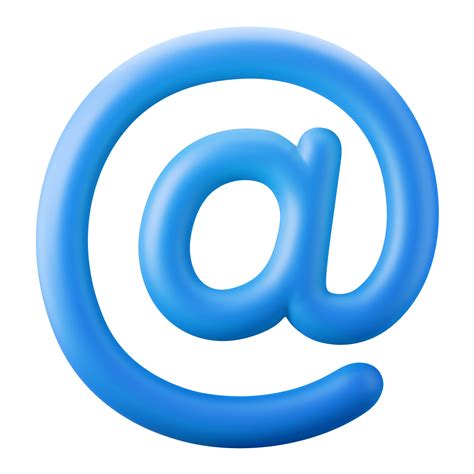 blue color at sign email address symbol user interface theme 3d icon rendering illustration ...