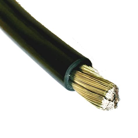 Marine Grade Tinned Battery Cable 2 AWG ( Size 2 Gauge ) Black - Copper Flexible Stranded