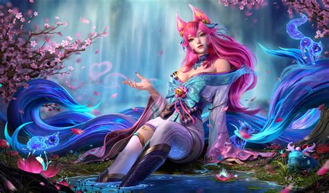 ahri, lol, spirit blossom, 4k, HD Wallpaper | Rare Gallery