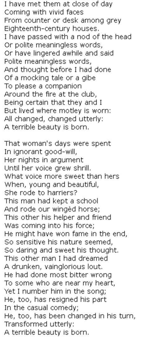 Analysis of Poem 'Easter 1916' by William Butler Yeats - Owlcation