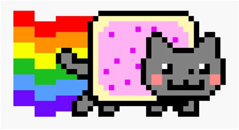 Nyan Cat Vector - Pixel Art Neon Cat , Free Transparent Clipart - ClipartKey