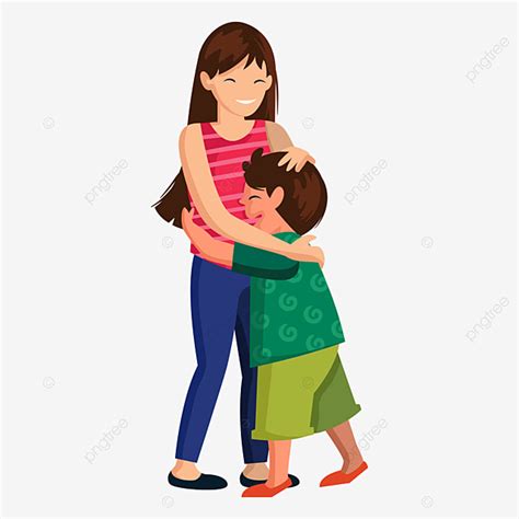 Parent Hugging Child Clipart Image