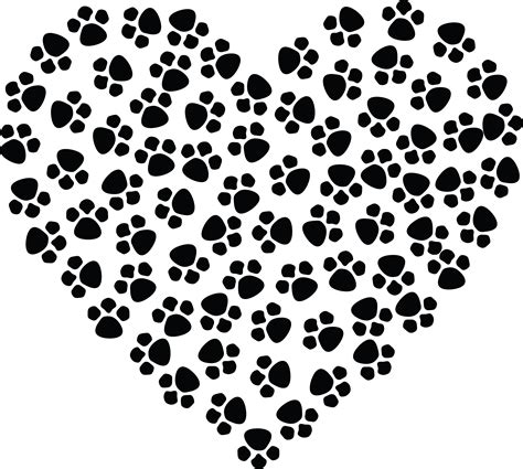 Paw Print Heart Clip Art