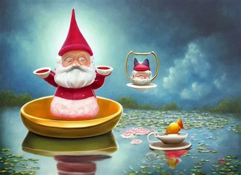 a garden gnome sailing in a teacup, whimsical | Stable Diffusion | OpenArt