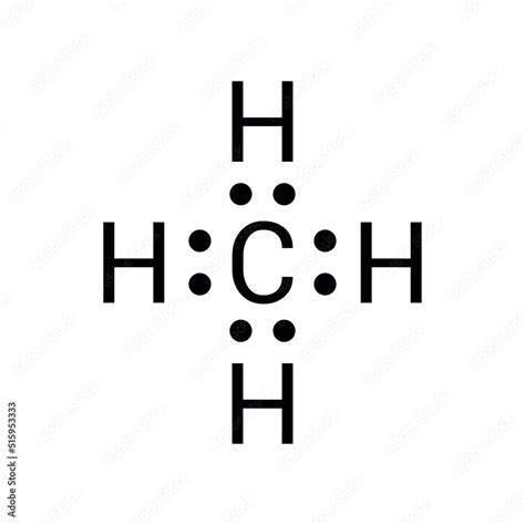 lewis dot structure of methane ch4 Stock Vector | Adobe Stock