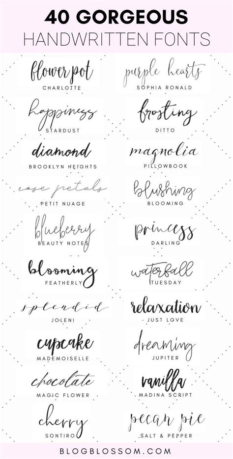 40 Gorgeous Handwritten Script Fonts - Blog Blossom | Blog font, Handwritten script font, Tattoo ...