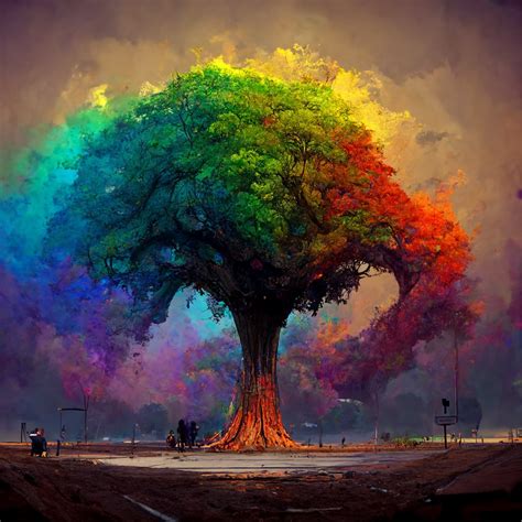 Rainbow Tree Digital Art Download. Rainbow Tree Jpg Instant Download. Rainbow Tree Print ...