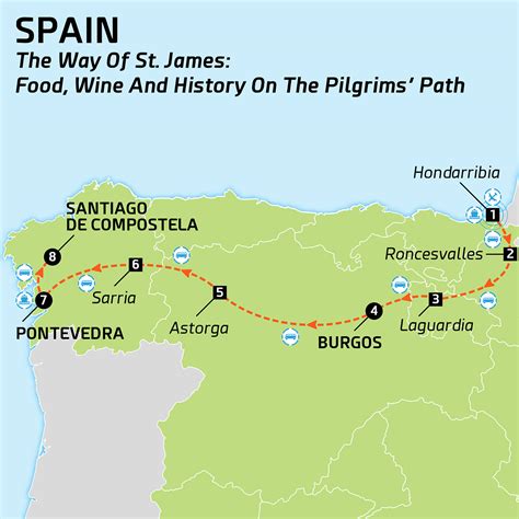 St James Way Spain Map - Gillie Donnamarie