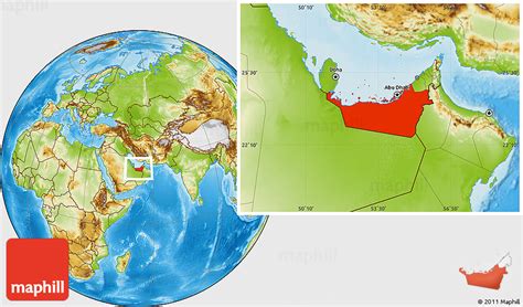 Physical Location Map of Abu Dhabi