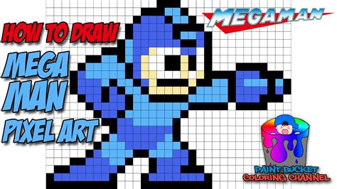 How to Draw Mega Man Pixel Art - Drawing Capcom's Mega Man 8-Bit Pixel Art Tutorial - YouTube