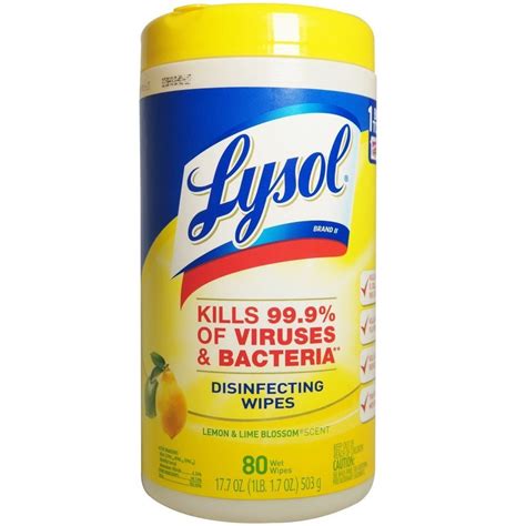 Lysol Disinfecting Wipes, Lemon & Lime Blossom, 80ct - Walmart.com ...