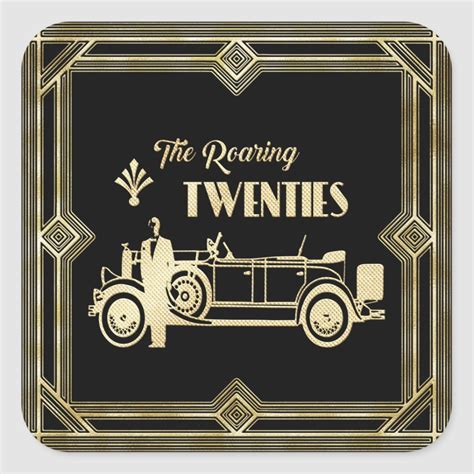 the roaring twenties stickers | Zazzle | Art deco fonts, Art deco 1920 posters, Roaring 20s art