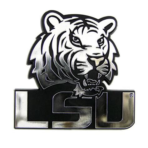 ~LSU Tigers Auto Emblem - Silver~ backorder | Car emblem, Lsu tigers, Lsu tigers logo