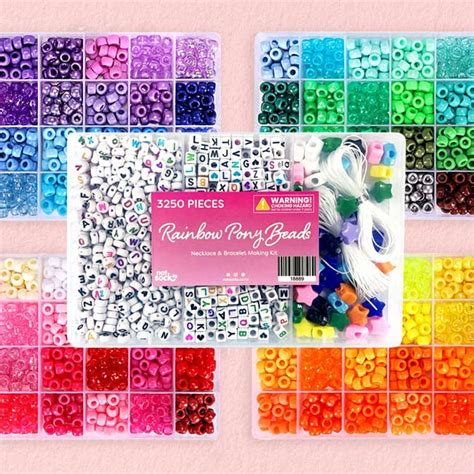 3250 Rainbow Pony Beads - Necklace & Bracelet Making Kit