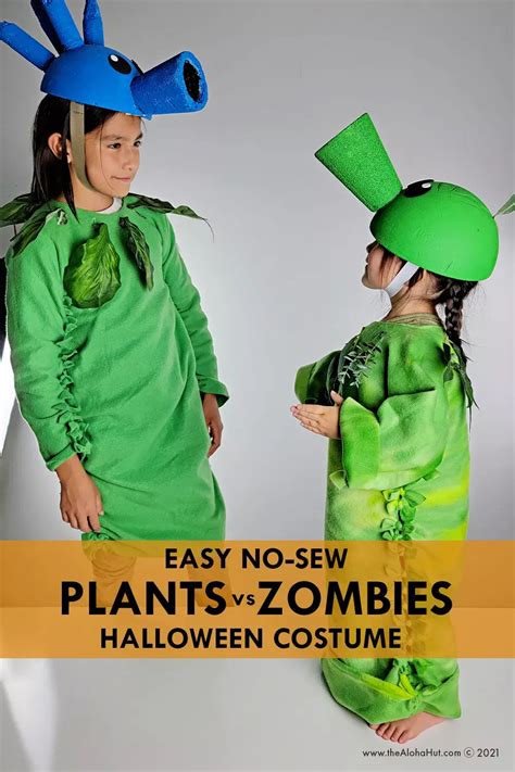 Brilliant No-Sew Halloween Costume Trick - Plants vs Zombies Peashooter - The Aloha Hut Zombie ...