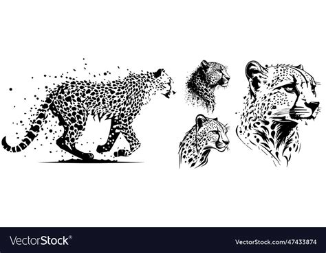 Cheetah silhouette shape Royalty Free Vector Image