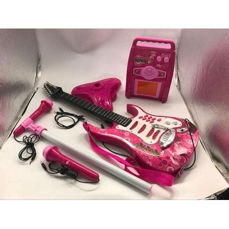 iMeshbean Kids Electric Guitar Set MP3 Player Learning Toys Microphone, Pink - Walmart.com