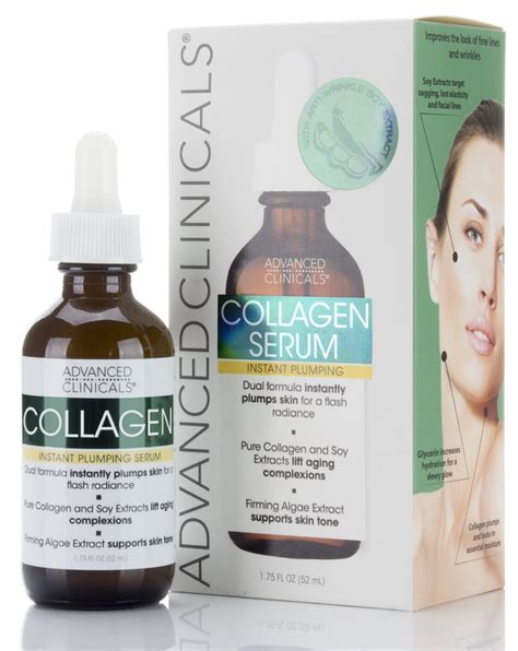 Advanced Clinicals Collagen Instant Plumping Facial Serum. Face Serum for Wrinkles and Fine ...