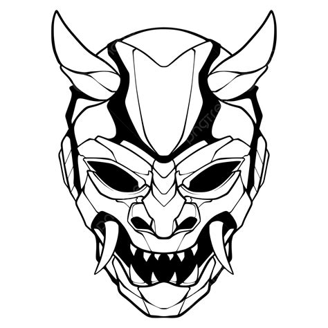 Oni Mask Design Paint Vector, Oni Mask, Oni Mask Vector, Skull PNG and Vector with Transparent ...