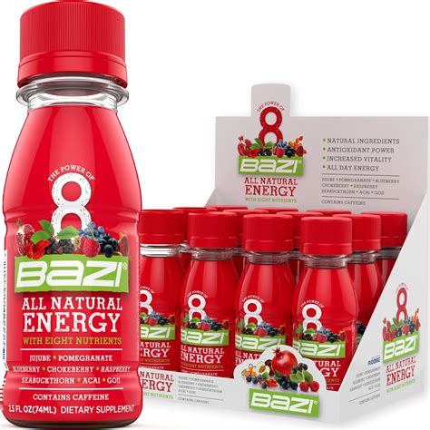 Amazon.com : Bazi All Natural Energy Drink 12 Pack - 2.5 oz Liquid ...