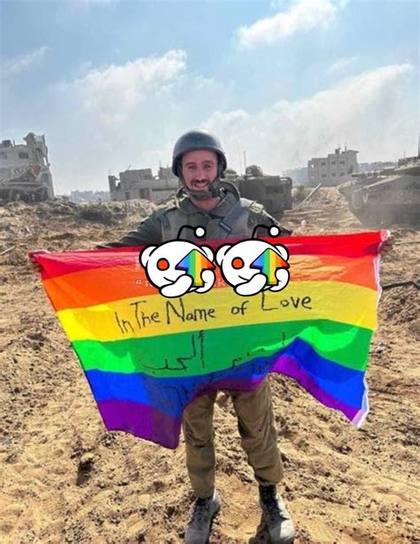 IDF soldier waving LGBTQ flag in Gaza - maybe the first time in history ...