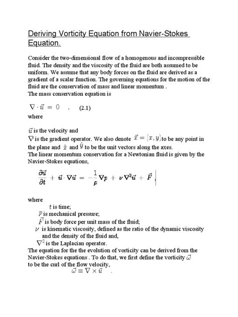 Deriving Vorticity Equation From Navier-Stokes Equation