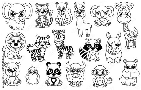 Cartoon Black And White Animals