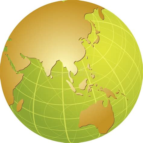 Map of Asia on globe stock vector. Illustration of continent - 6041767