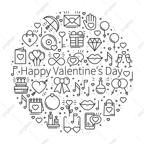 Love Symbol Vector Design Images, Circle With Love Symbols In Line Style, Circle Drawing, Love ...