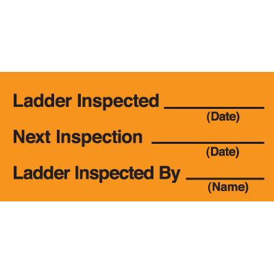 Ladder Inspection Labels | Vinyl Label | Seton