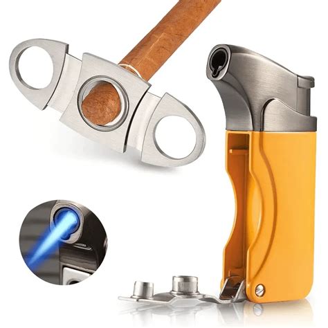 Lighter Cutter Cigar Accessories Set | Gas Torch Stainless • Yiassu.com