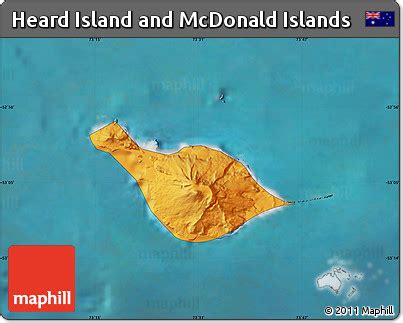 Free Political Map of Heard Island and McDonald Islands, satellite outside