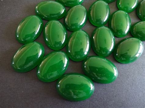 25x18mm Natural Malaysia Jade Gemstone Cabochon, Oval Cabochon ...