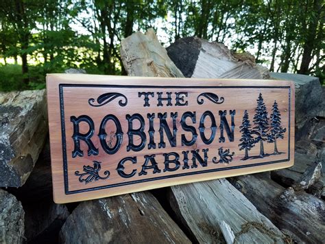 Cabin Signs Wooden Signs Custom Outdoor Name Sign Personalized Wooden Signs Custom Wood Signs ...