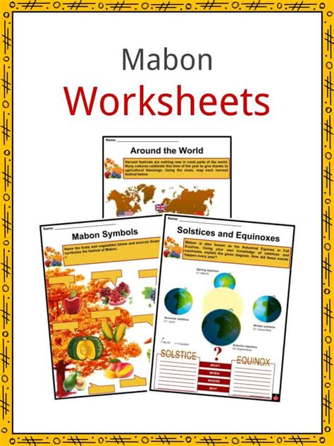 Mabon Worksheets| History, Symbols & Traditions For Kids