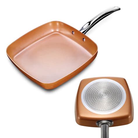 2018 Non Stick Frying Pans Copper Square With Ceramic Frying Red Pans Copper Oven & Chef Square ...