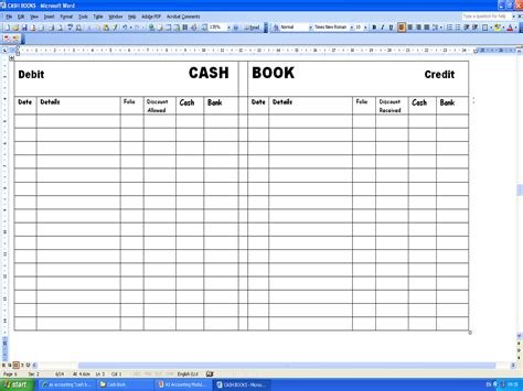 Simple Cash Book Spreadsheet Payment Spreadshee simple cash book ...