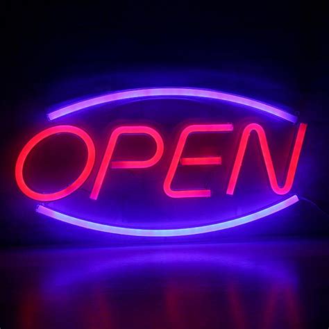 LED Neon Open Sign - 3D Art Open Neon Sign - USB Powered Neon Lights LED Signs for Wall Decor ...