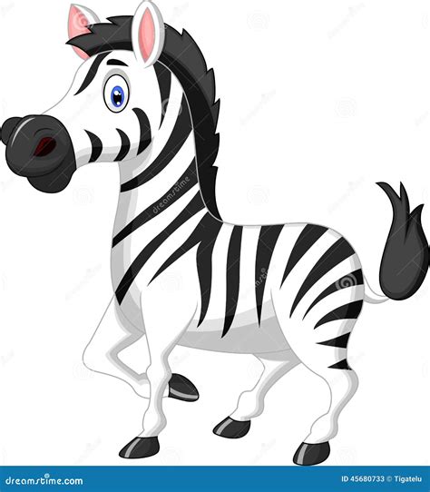 Cute Zebra Cartoon Stock Vector - Image: 45680733