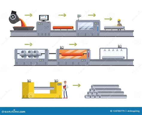 Steel or Metal Production Process. Metallurgy Industry Stock Vector ...