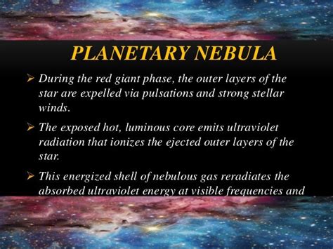 Planetary nebulae formation