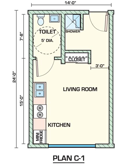 apartments sahara student living apartments floor plan c1 studio apartment plans | Studio ...