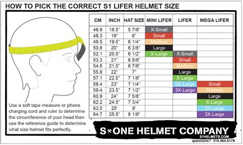 Youth Helmet Size Chart