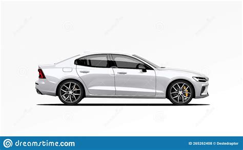 White Vector sedan car stock vector. Illustration of realistic - 265262408