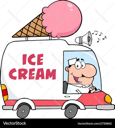 Cartoon ice cream truck Royalty Free Vector Image