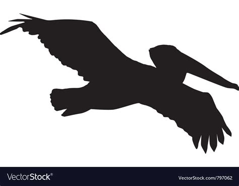 Silhouette of pelican Royalty Free Vector Image