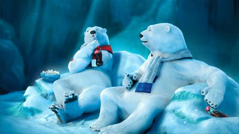 funny, coke, cola, mood, bear, drink, coca cola, polar, bears, winter, 1080P, snow HD Wallpaper