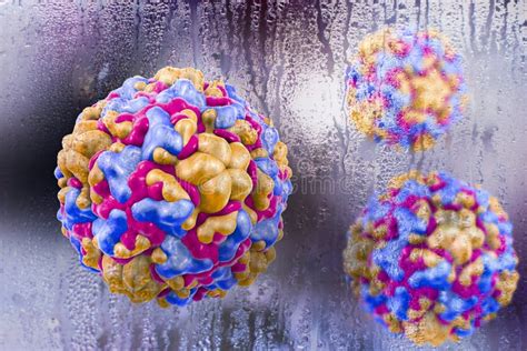 Rhinoviruses and Rain, Conceptual Image Stock Illustration - Illustration of virology ...